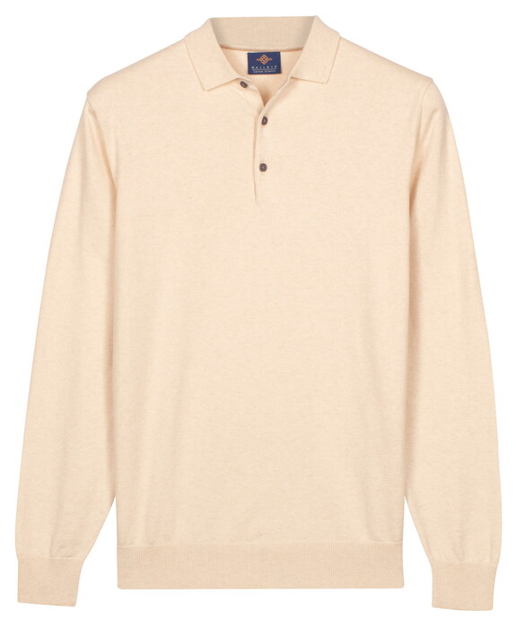 Baileys Pima Cotton Polo Pullover Placket Buttons Trui Marshmallow