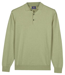 Baileys Pima Cotton Polo Pullover Placket Buttons Trui Misty Green