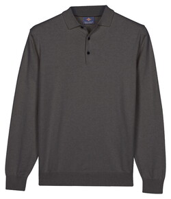 Baileys Pima Cotton Polo Pullover Placket Buttons Trui Stone Grey