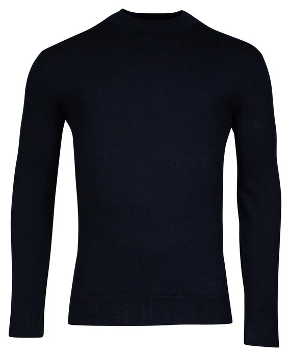 Baileys Pima Cotton Turtle-Neck Single Knit Trui Navy