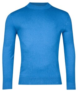 Baileys Pima Cotton Uni Color Turtleneck Single Knit Pullover Bright Blue