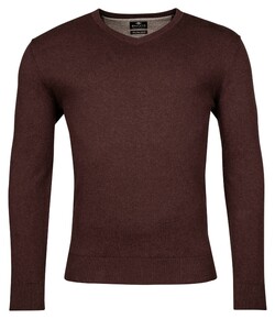 Baileys Pima Cotton V-Neck Uni Color Single Knit Trui Aubergine