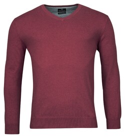 Baileys Pima Cotton V-Neck Uni Color Single Knit Trui Cerise