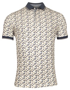 Baileys Piqué Allover Brush Stroke Pattern Polo Beige