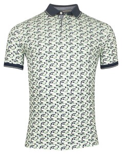 Baileys Piqué Allover Brush Stroke Pattern Polo Misty Green
