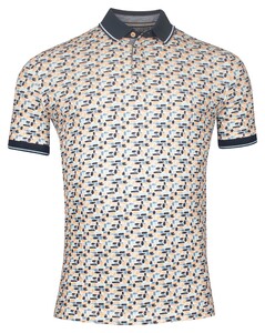 Baileys Piqué Allover Brush Stroke Pattern Poloshirt Pastel Salmon