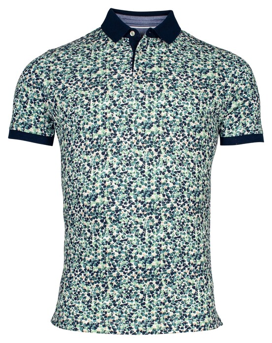 Baileys Piqué Allover Pattern Small Fantasy Rocks Pattern Polo Pastel Groen