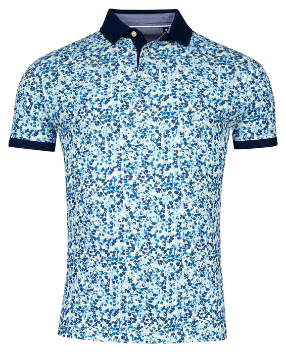 Baileys Piqué Allover Pattern Small Fantasy Rocks Pattern Polo Pastel Lime