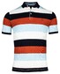 Baileys Piqué Allover Yarn Dyed Stripes Polo Red Earth