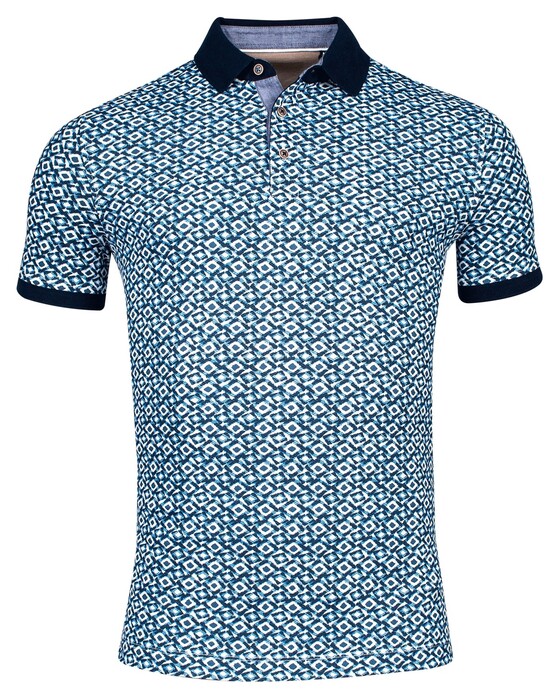 Baileys Piqué Diagonal Open Squares Fantasy Polo Bright Cobalt