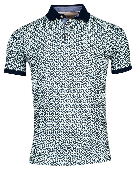 Baileys Piqué Diagonal Open Squares Fantasy Polo Pastel Groen