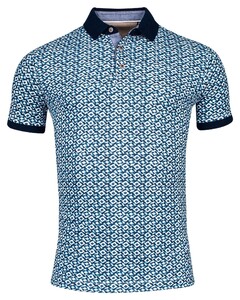 Baileys Piqué Diagonal Open Squares Fantasy Poloshirt Bright Cobalt