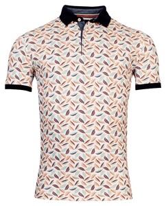 Baileys Pique Graphic Feather Design Poloshirt Coral