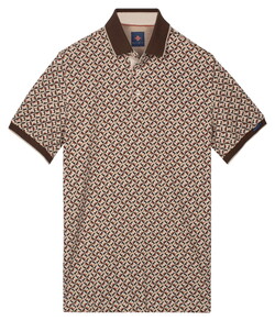 Baileys Piqué Multicolor Mosiac Polo Bruin