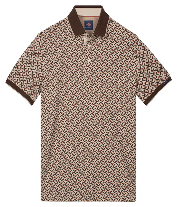Baileys Piqué Multicolor Mosiac Polo Bruin
