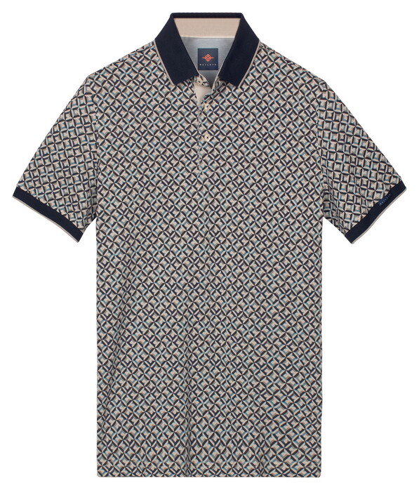 Baileys Piqué Multicolor Mosiac Polo Delft Blue