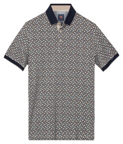 Baileys Piqué Multicolor Mosiac Poloshirt Delft Blue