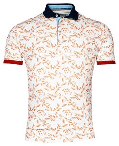 Baileys Piqué Two-Tone Leaves Pattern Polo Red Earth