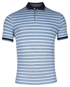 Baileys Piqué Two-Tone Yarn Dyed Stripes Polo Cobalt