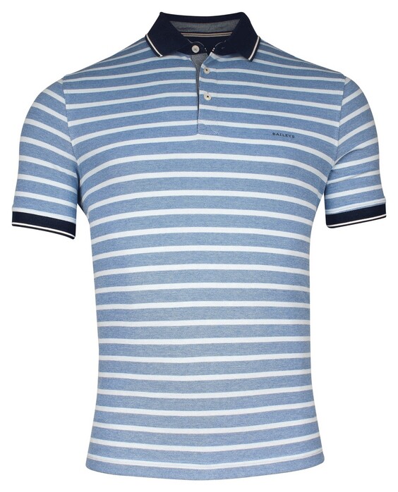 Baileys Piqué Two-Tone Yarn Dyed Stripes Polo Cobalt