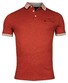 Baileys Piqué Zipper Breast Pocket Subtle Contrast Polo Red Earth