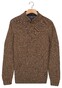 Baileys Placket Buttons Single Knit Multicolor Pullover Coffee Brown