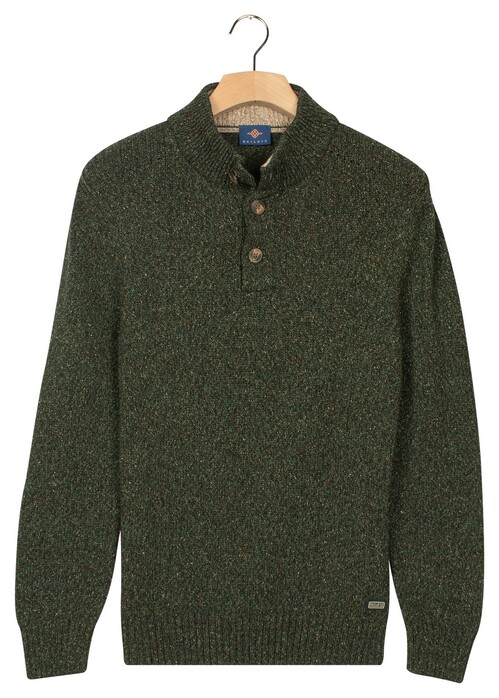 Baileys Placket Buttons Single Knit Multicolor Pullover Dark Green