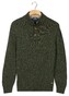 Baileys Placket Buttons Single Knit Multicolor Pullover Dark Green