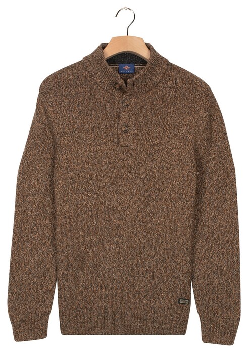 Baileys Placket Buttons Single Knit Multicolor Trui Coffee Brown