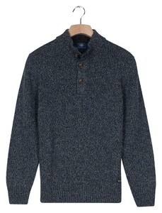 Baileys Placket Buttons Single Knit Multicolor Trui Dark Denim Blue