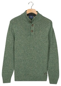 Baileys Placket Buttons Single Knit Multicolor Trui Dark Forest