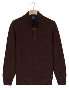 Baileys Placket Buttons Single Knit Multicolor Trui Dark Mauve