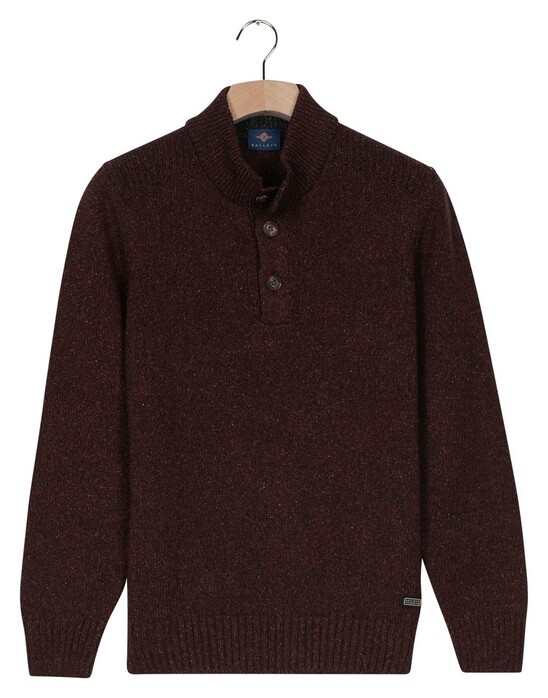 Baileys Placket Buttons Single Knit Multicolor Trui Dark Mauve