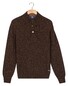 Baileys Placket Buttons Single Knit Multicolor Trui Donker Bruin