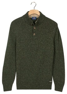 Baileys Placket Buttons Single Knit Multicolor Trui Donker Groen