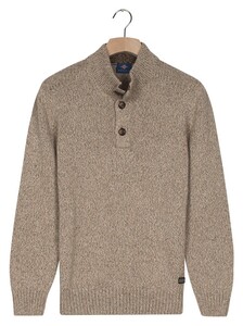 Baileys Placket Buttons Single Knit Multicolor Trui Donker Zand