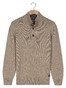Baileys Placket Buttons Single Knit Multicolor Trui Donker Zand