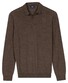 Baileys Polo Collar Placket Buttons Merino Wool Trui Donker Taupe