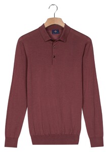 Baileys Polo Collar Placket Buttons Merino Wool Trui Mauve