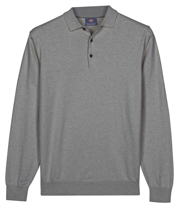 Baileys Polo Pullover Solid Color Pima Cotton Trui Steel Grey