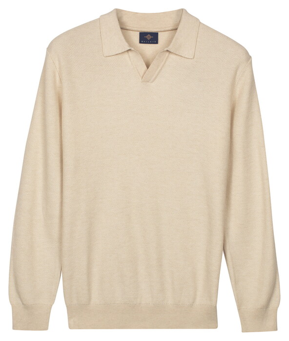 Baileys Polo Pullover V-Neck Structure Knit Trui Marshmallow