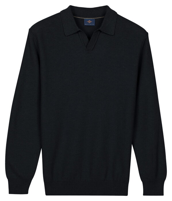 Baileys Polo Pullover V-Neck Structure Knit Trui Navy