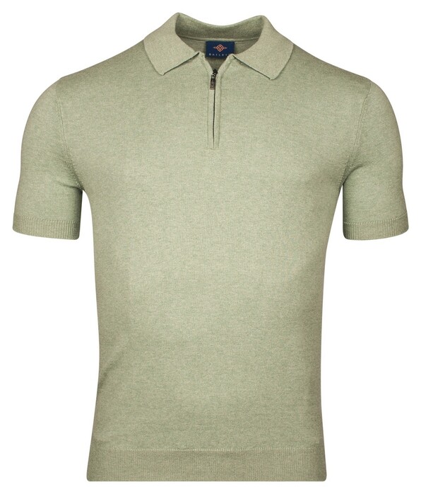 Baileys Polo Pullover Zip-Up Single Knit Misty Green Melange