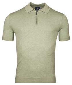 Baileys Polo Pullover Zip-Up Single Knit Poloshirt Misty Green Melange