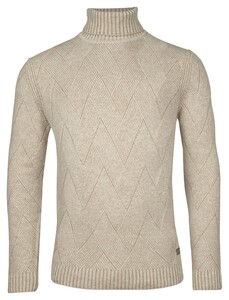 Baileys Rollneck Allover Diagonal Structure Knit Pullover Off White