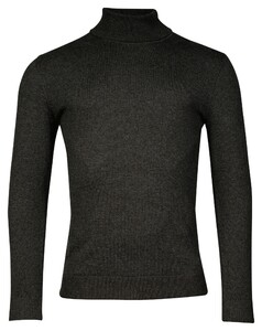 Baileys Rollneck Cotton Cashmere Single Knit Trui Dark Grey