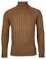 Baileys Rollneck Lambswool Cable Knit Trui Bruin