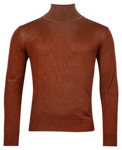 Baileys Rollneck Merino Single Knit Pullover Stone Red