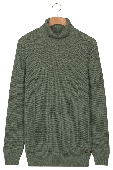 Baileys Rollneck Mouliné Rib Structure Trui Misty Green