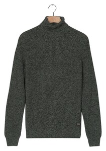Baileys Rollneck Mouliné Rib Structure Trui Navy